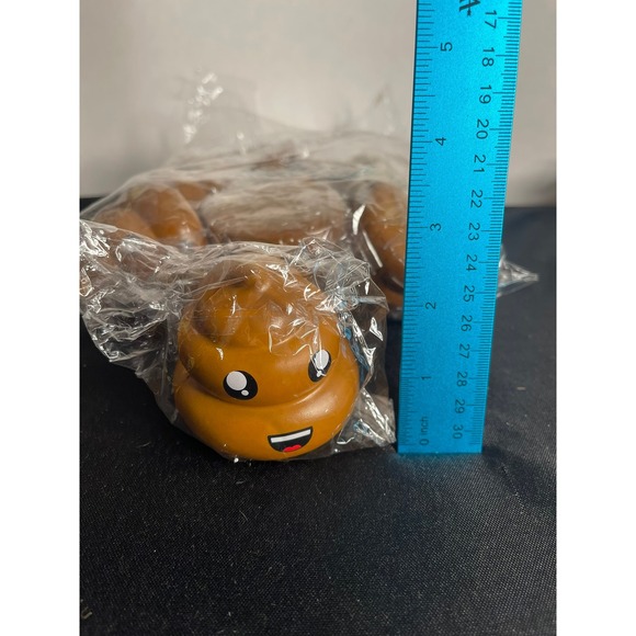 Set of 10 Funny Emoji Poop Stress Balls‎ Squishy Toy Novelty Gag Gift - Picture 3 of 3